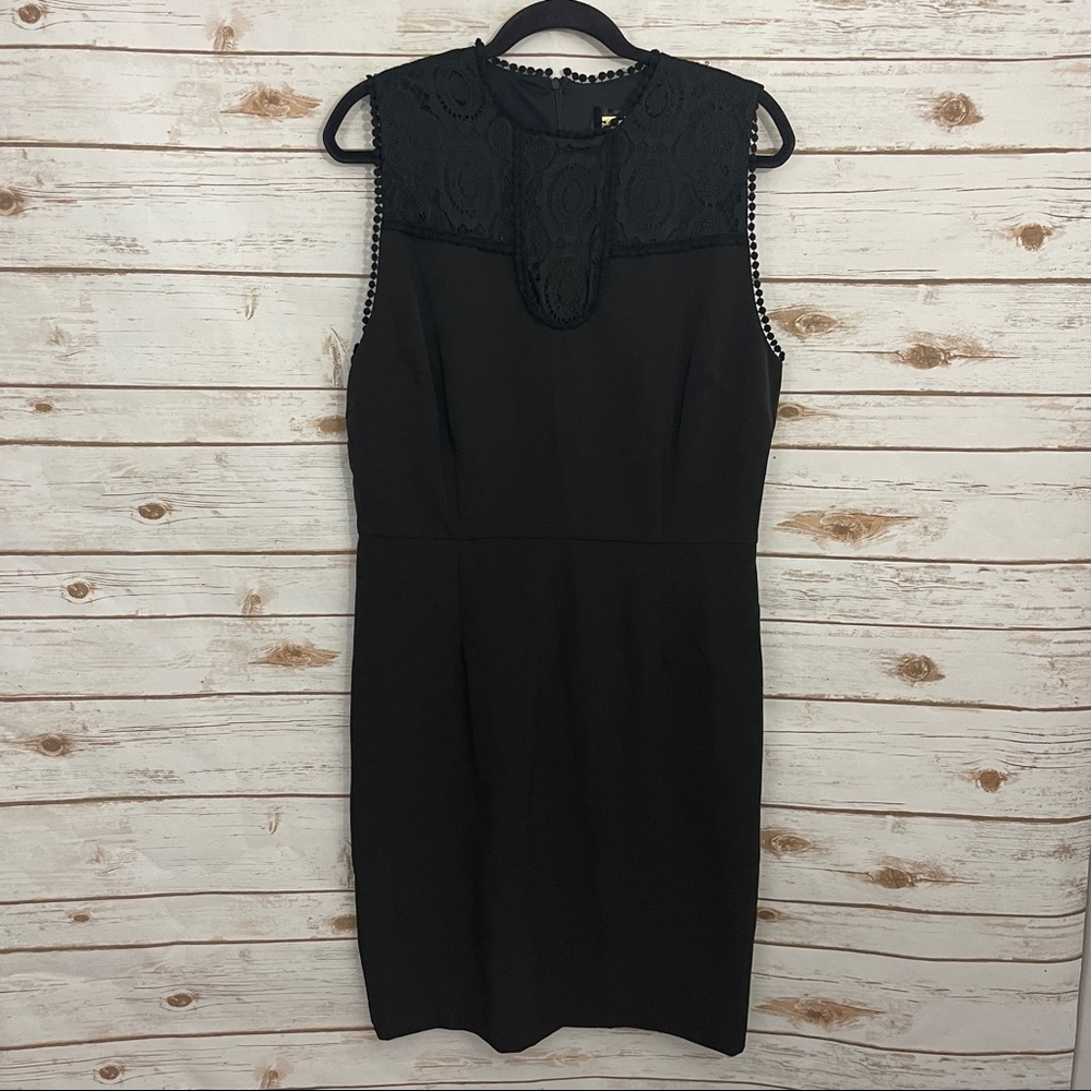 Alexia Admor Black Lace Crochet Sheath Career Dress NWT